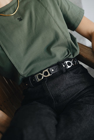 "Shockwaves" leather belt