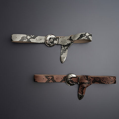 "Stuck on you" leather belt Taba