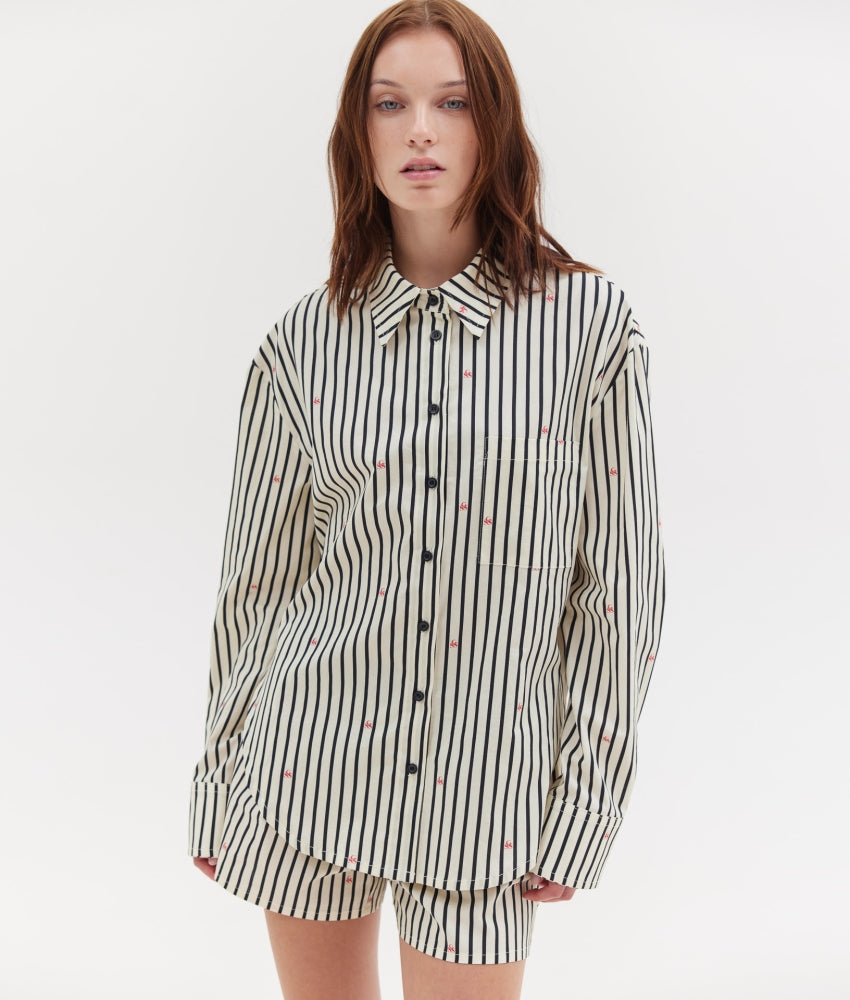 AGNES SHIRT B&W STRIPES