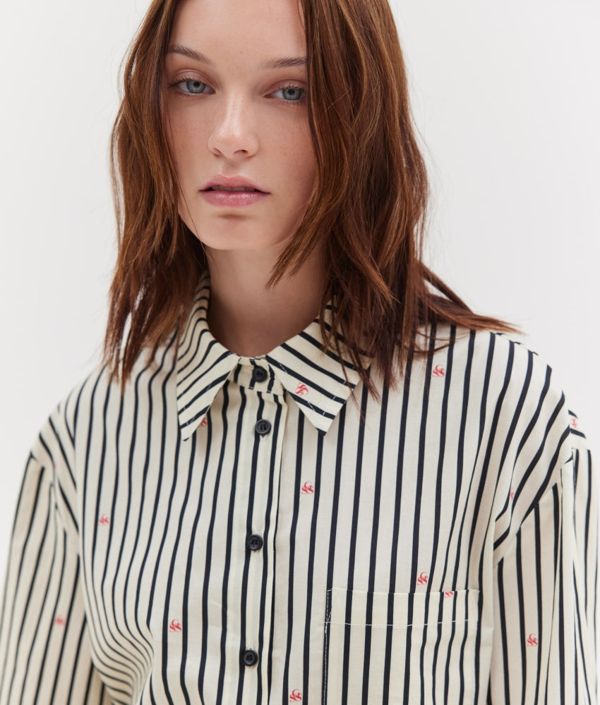 AGNES SHIRT B&W STRIPES