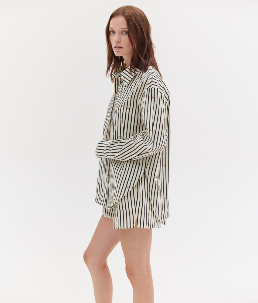 AGNES SHIRT B&W STRIPES