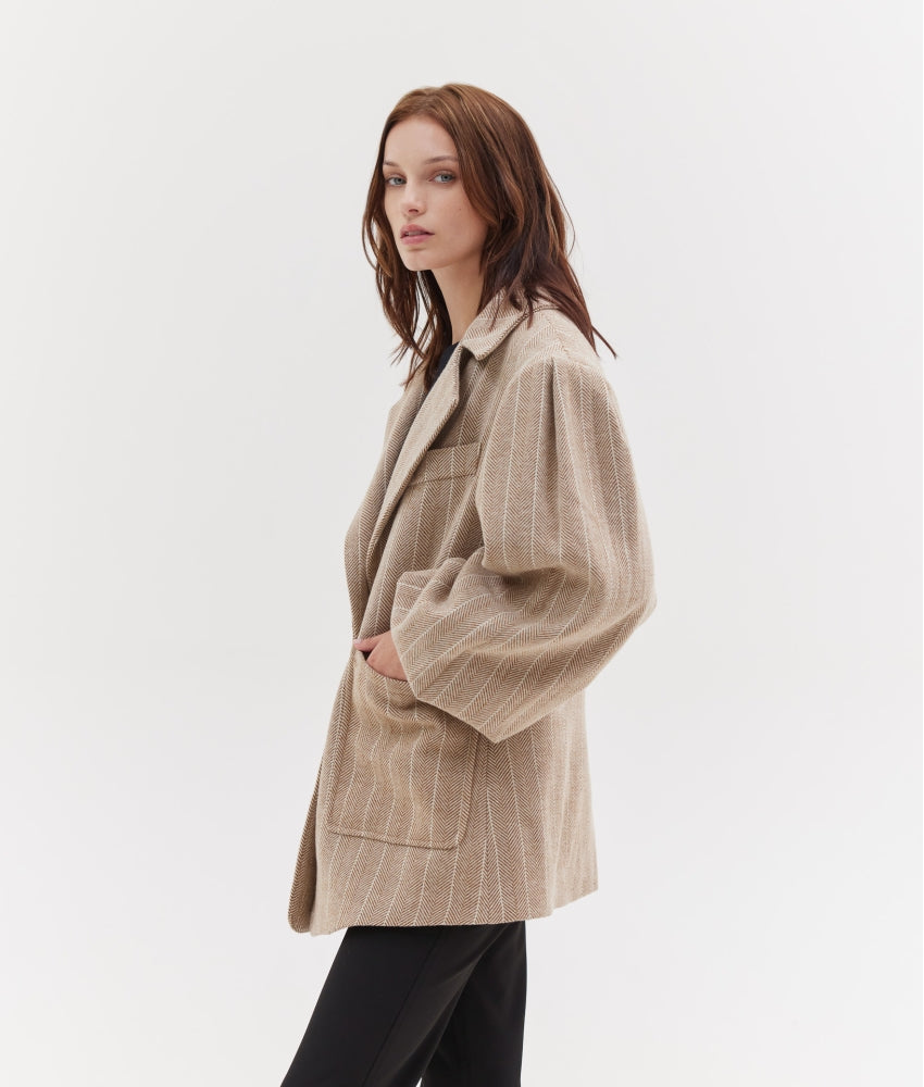 HEATHER COAT BEIGE