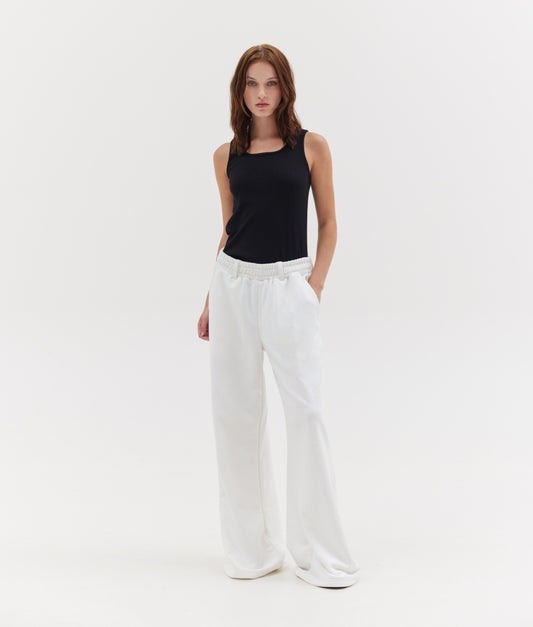 IVY WIDE TRACK PANTS WHITE