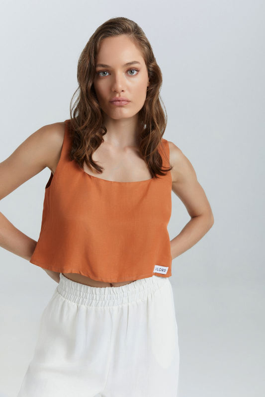 Calanthe Crop Top Peach